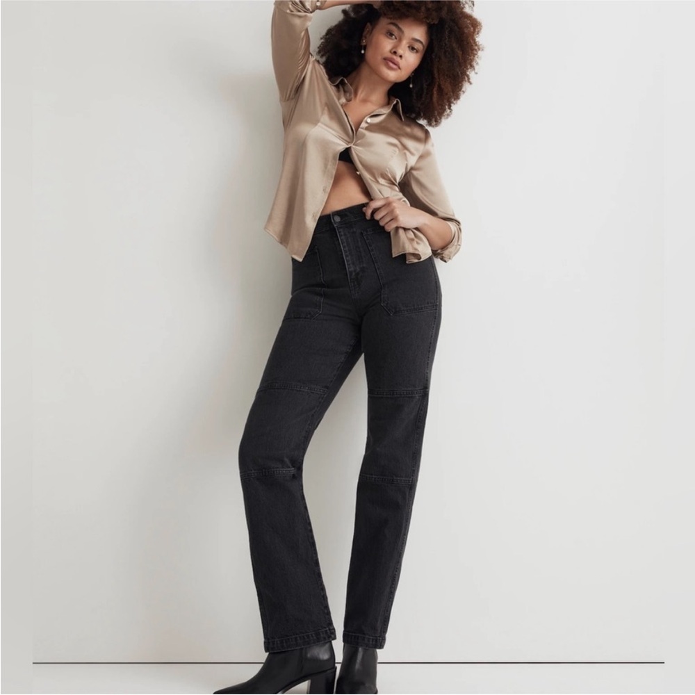 Madewell Black High Rise Jeans Straight Leg Size27- good condition